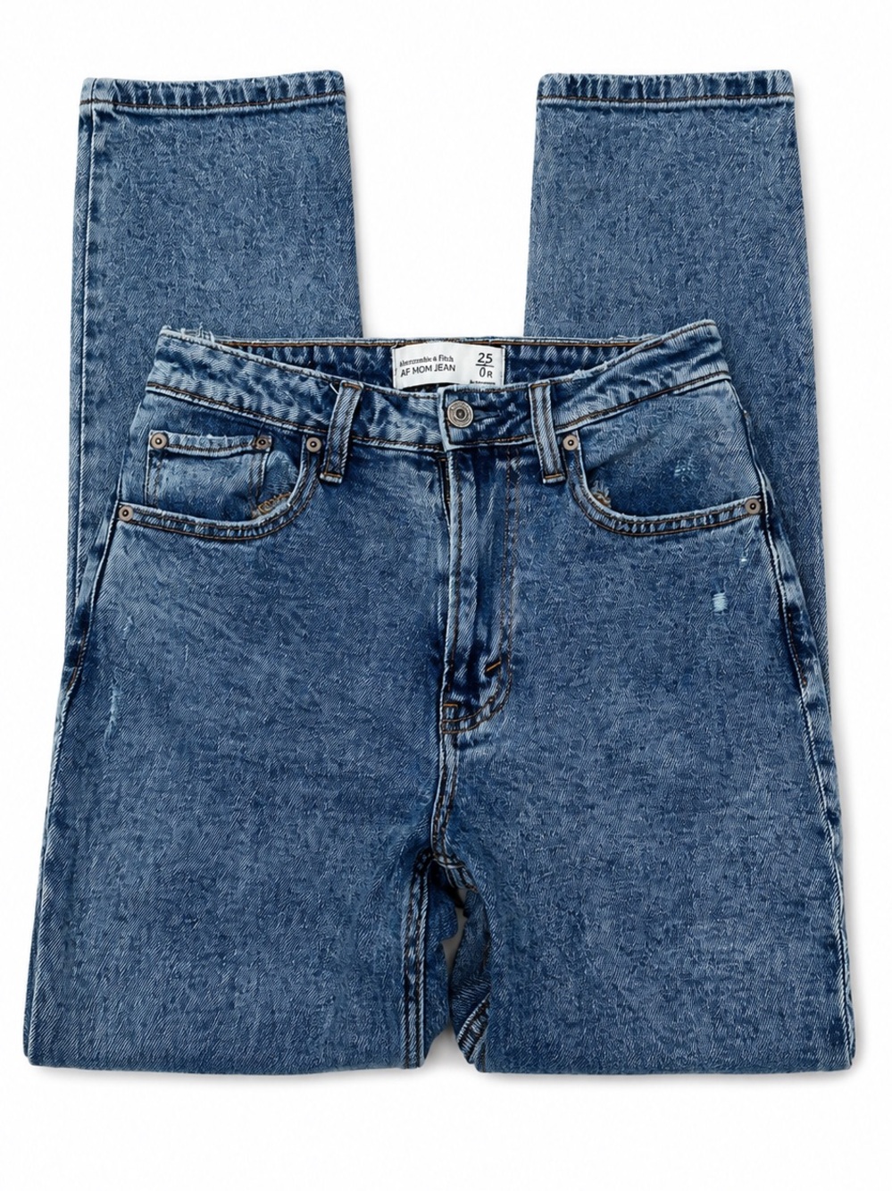 Abercrombie & Fitch High-Rise Washed Blue Mom Jeans size 25